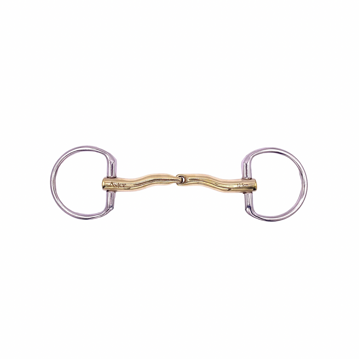 Aster Contour golden single jointed snaffle fixed ring