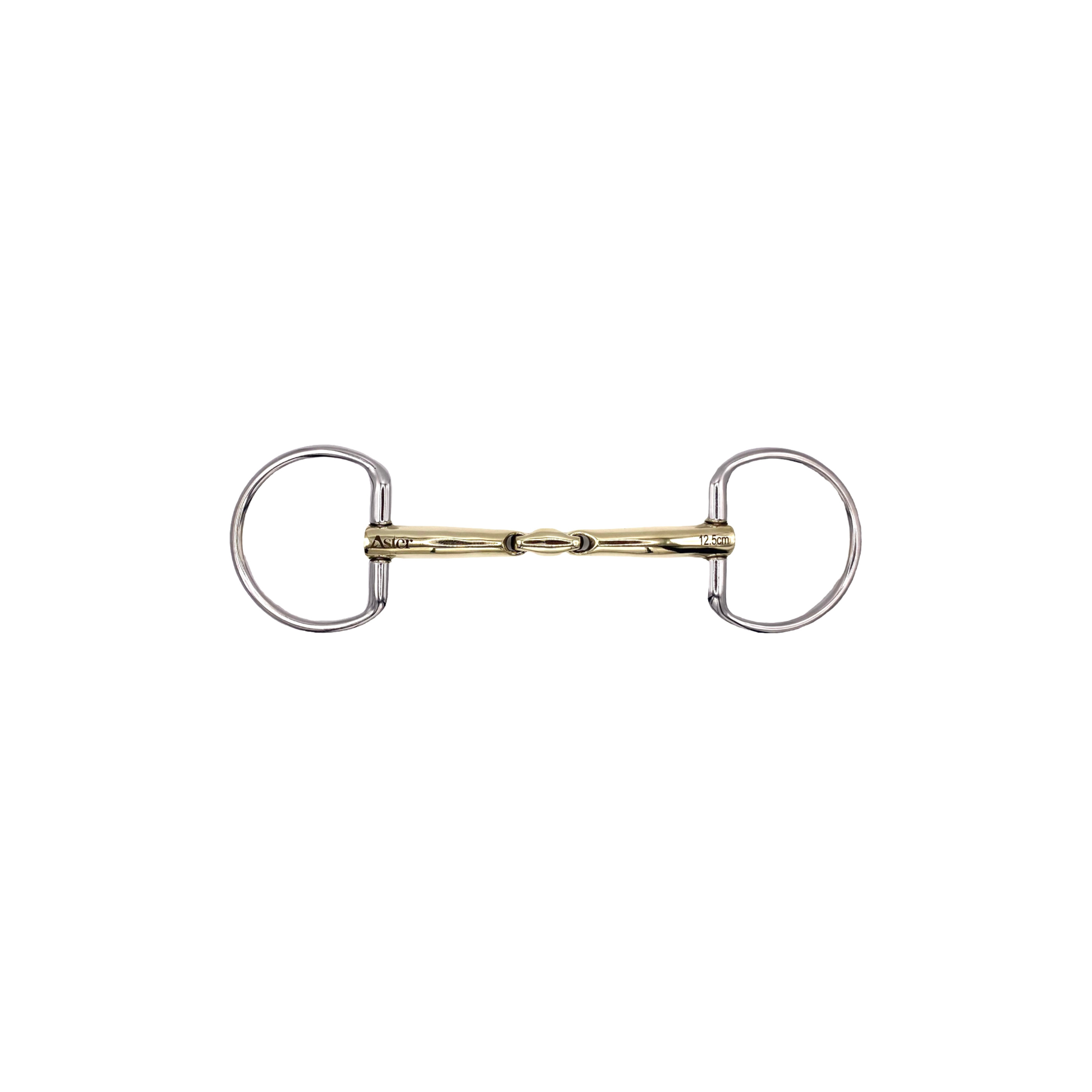 Aster Gentle golden double jointed snaffle fixed ring