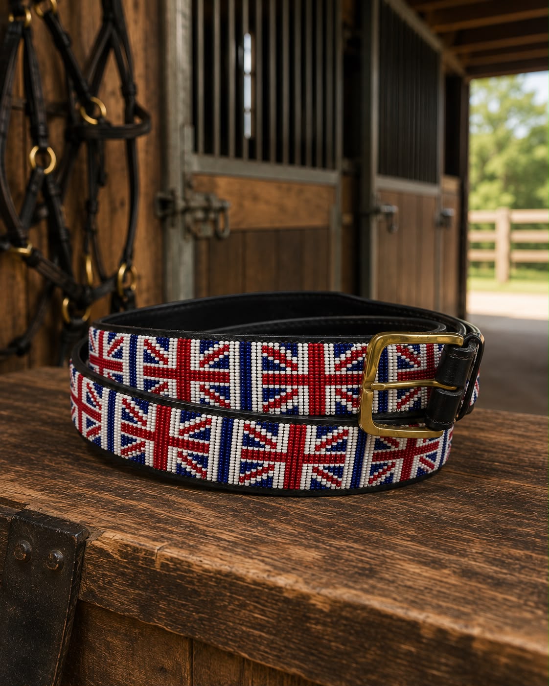 Union Jack Beaded Belt – Wide Width