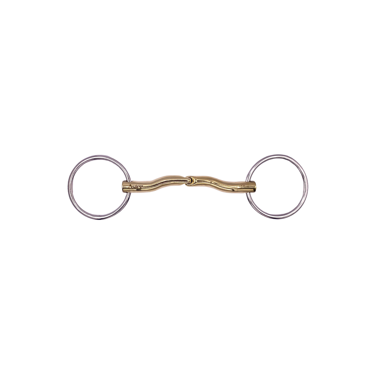 Aster Contour golden single jointed snaffle loose ring
