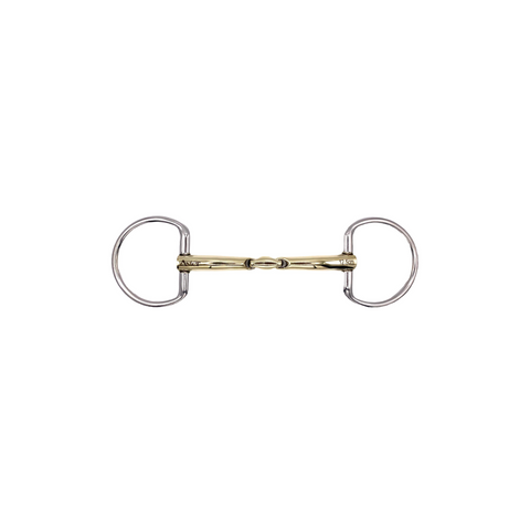 Aster Gentle golden double jointed snaffle fixed ring