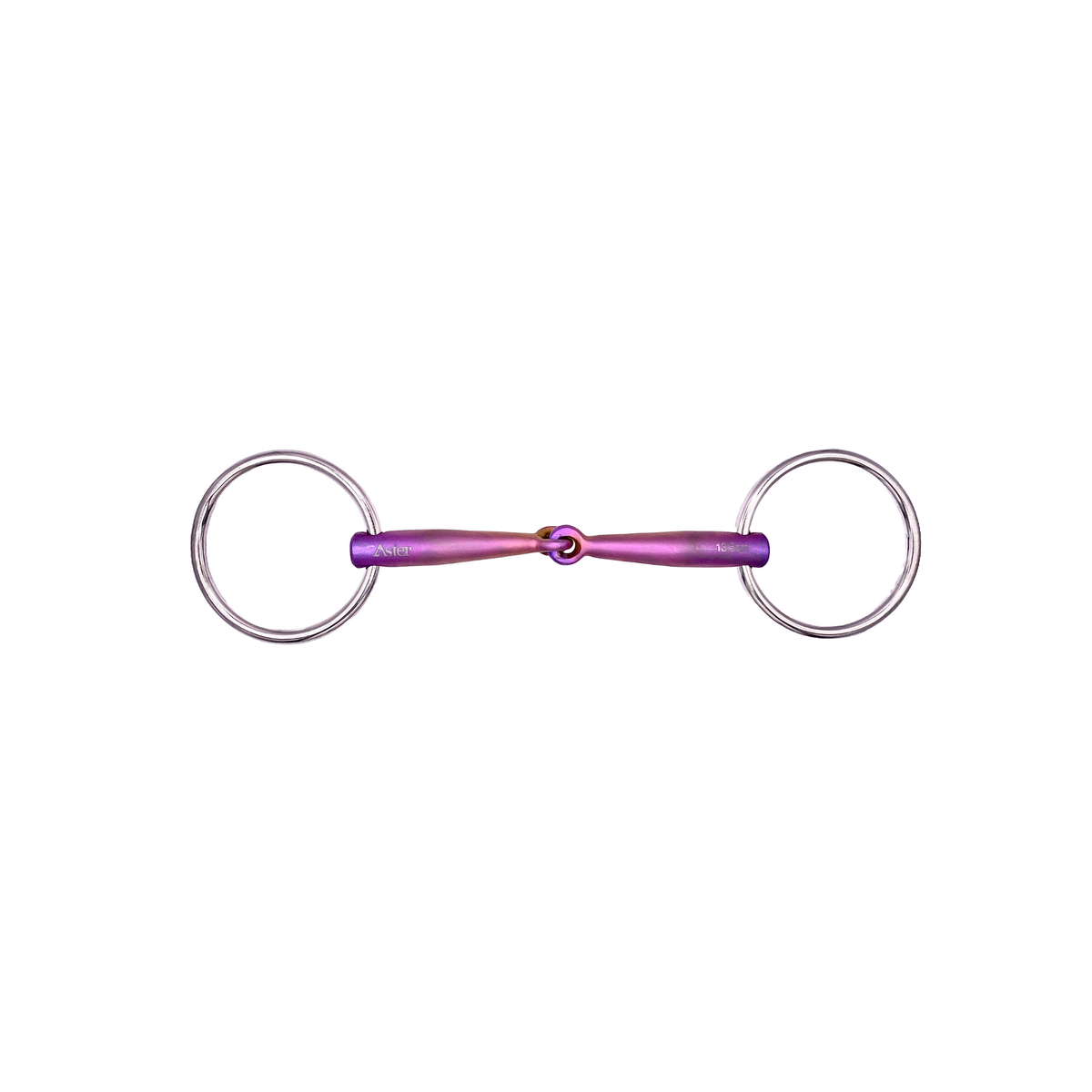 Aster Confidence pink titanium single jointed lock up snaffle loose ring