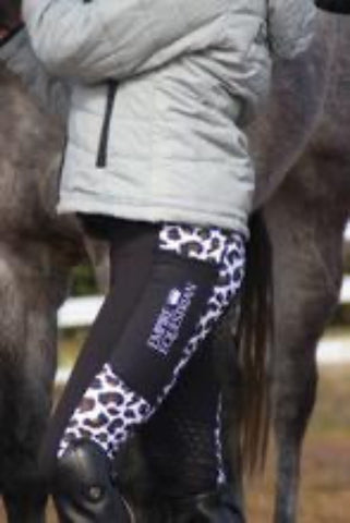 Ladies Riding tights White Leopard