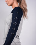 Nicky T-Shirt Navy & Grey Long Sleeve Top