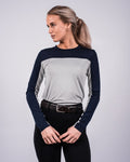 Nicky T-Shirt Navy & Grey Long Sleeve Top