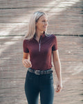 Emma Short Sleeve Burgundy Top