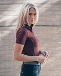 Emma Short Sleeve Burgundy Top