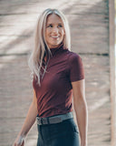 Emma Short Sleeve Burgundy Top