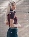 Emma Short Sleeve Burgundy Top