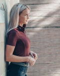 Emma Short Sleeve Burgundy Top