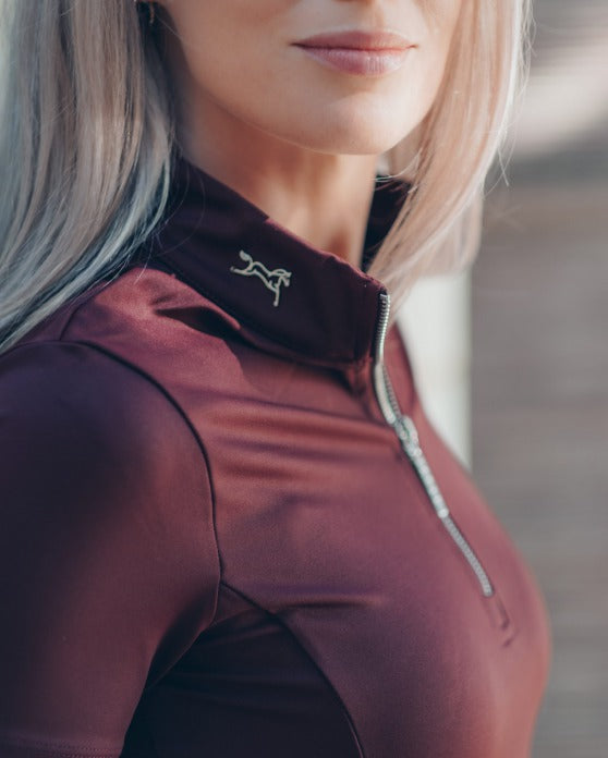Emma Short Sleeve Burgundy Top