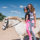 Empire Children's Riding Leggings - Pink & Grey