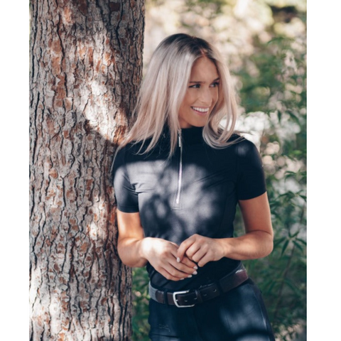 Fager Emma Short Sleeve Black Top 