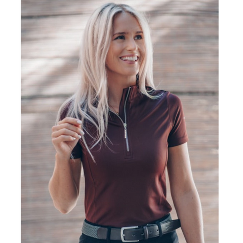 Fager Emma Short Sleeve Burgundy Top