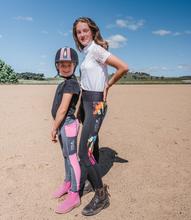 Children's Riding Leggings - Pink & Grey