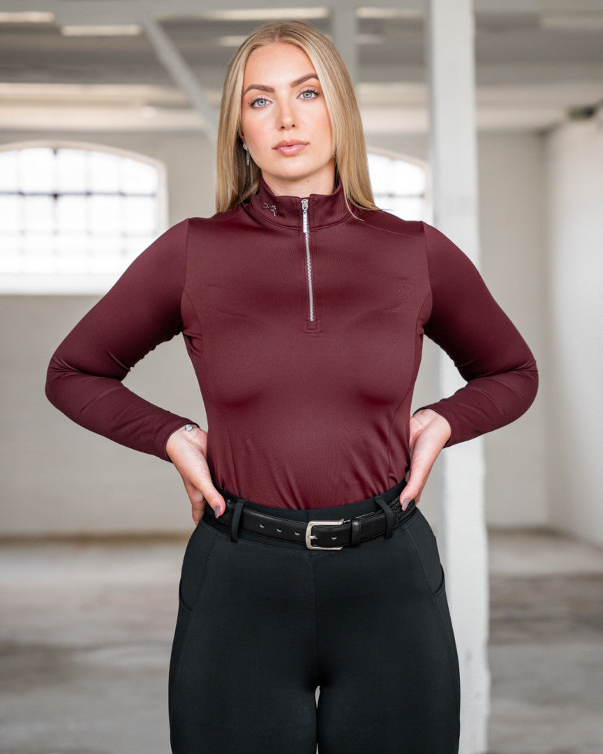 Emma Long Sleeve Top Burgundy