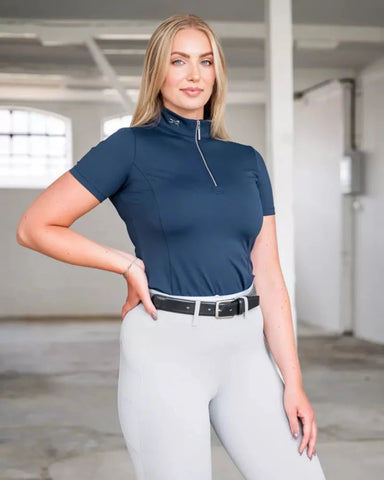 Fager Emma Short Sleeve Navy Top 