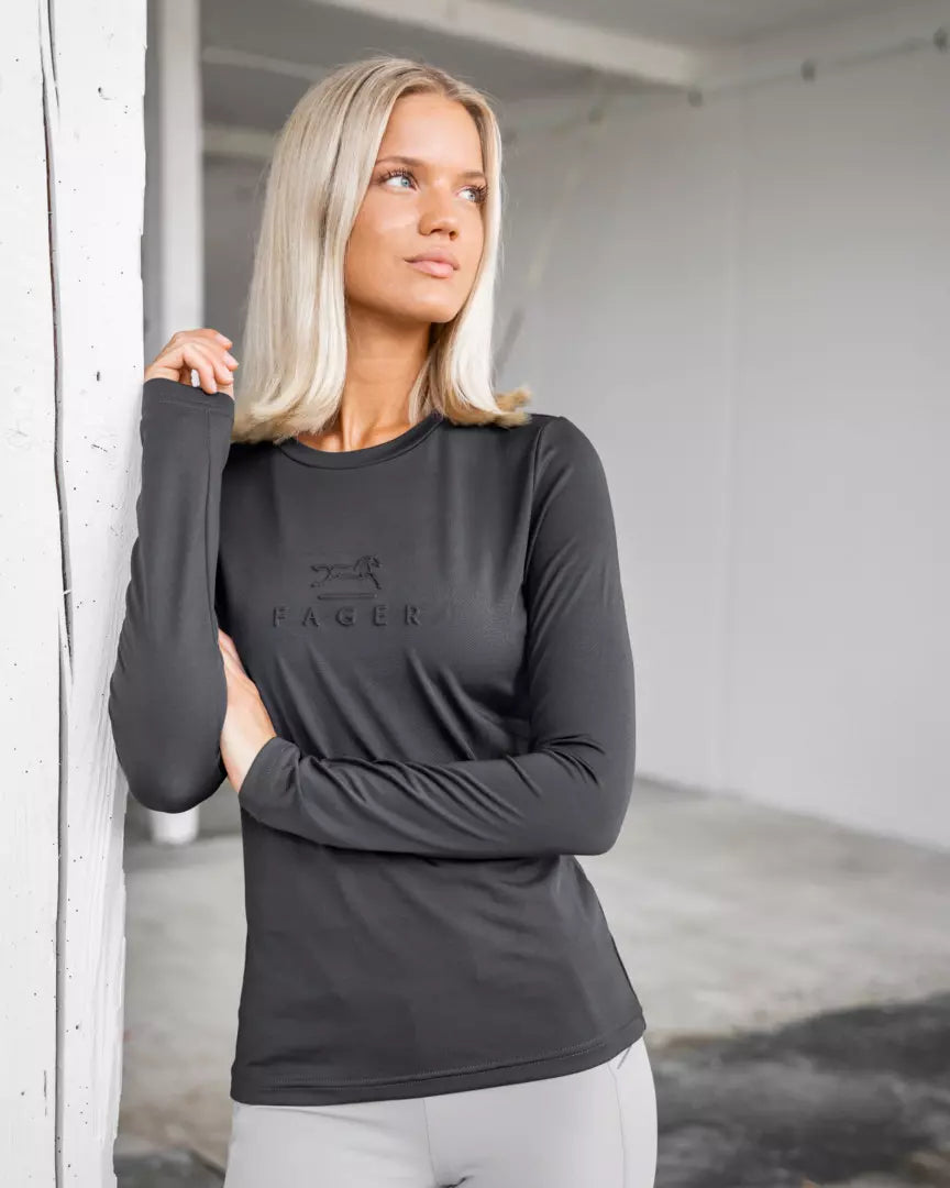 Ida Long Sleeved Top Dark Grey