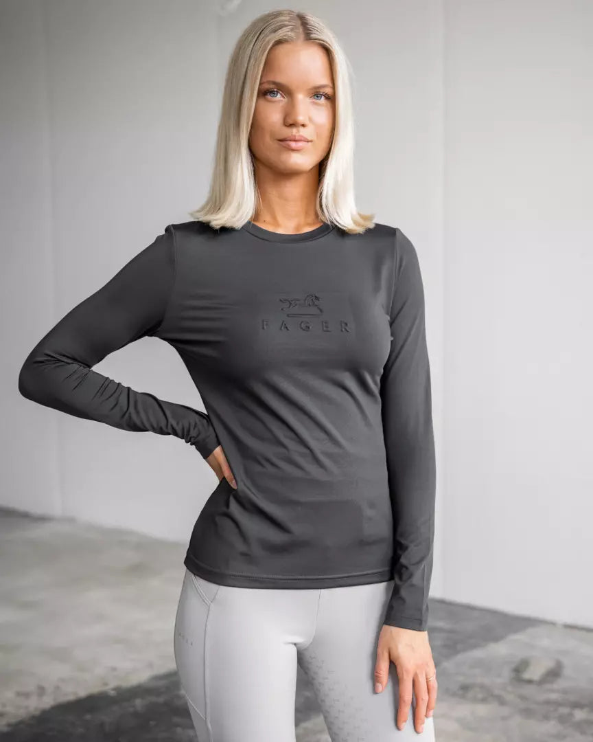 Ida Long Sleeved Top Dark Grey