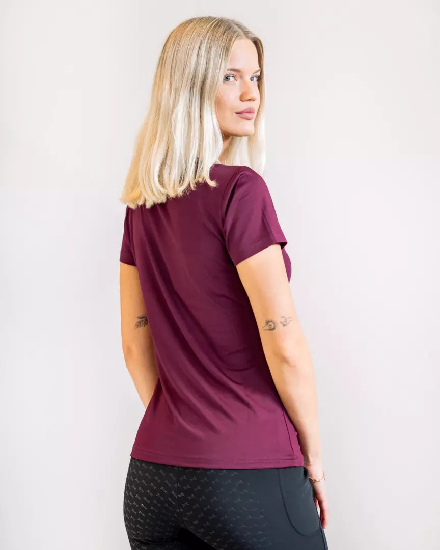 Ida T-Shirt Short Sleeved Burgundy